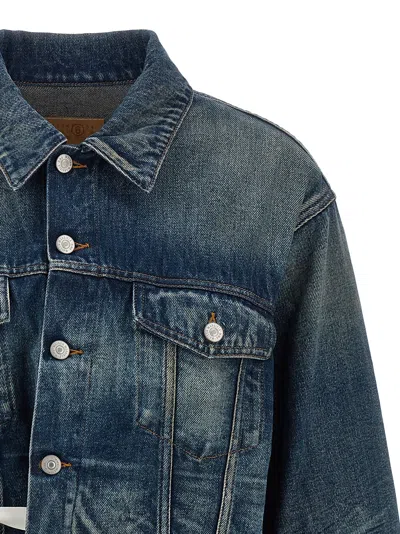 Mm6 Maison Margiela Mm6 By Maison Margiela Tape Denim Jacket In Blue