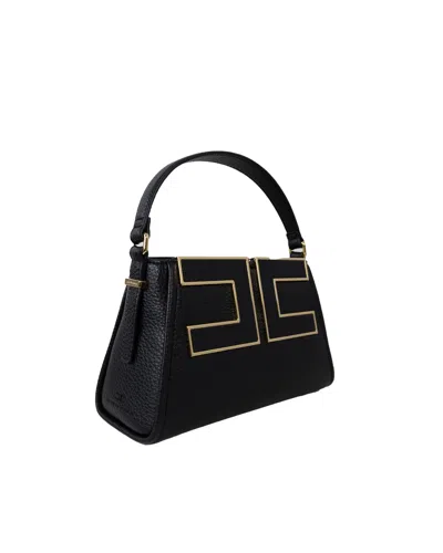Elisabetta Franchi Black Handbag With Maxi Logo In Black