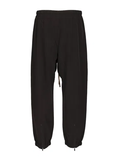 Fear Of God Forum Straight-leg Virgin Wool And Cashmere-blend Drawstring Trousers In Black