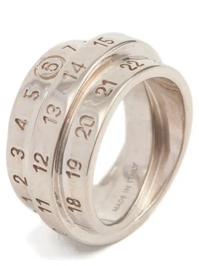 Mm6 Maison Margiela Triple Band Ring Featuring Engraved Numbers