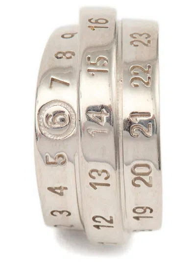 Mm6 Maison Margiela Triple Band Ring Featuring Engraved Numbers