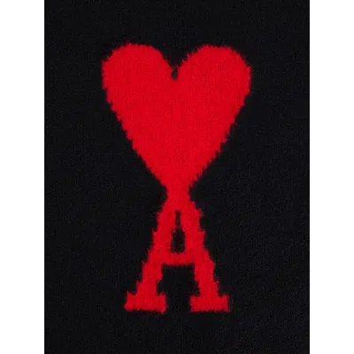 Ami Alexandre Mattiussi Ami Paris Funnel-neck Sweater With Heart Intarsia Design