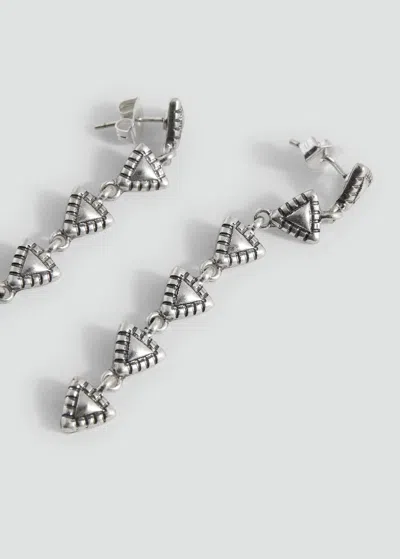 Mango Teen Geometric Pendant Earrings Silver