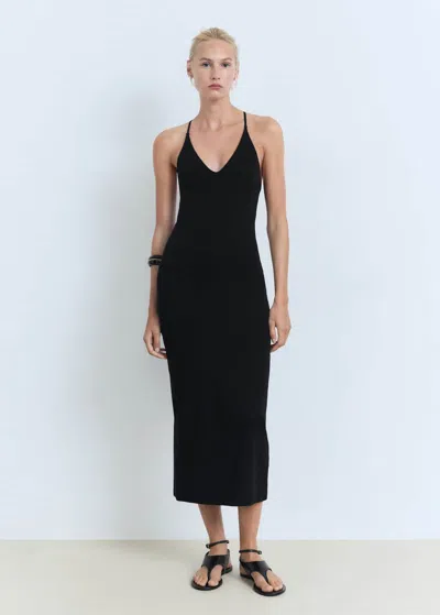 Mango Midi-dress With Back Neckline Black
