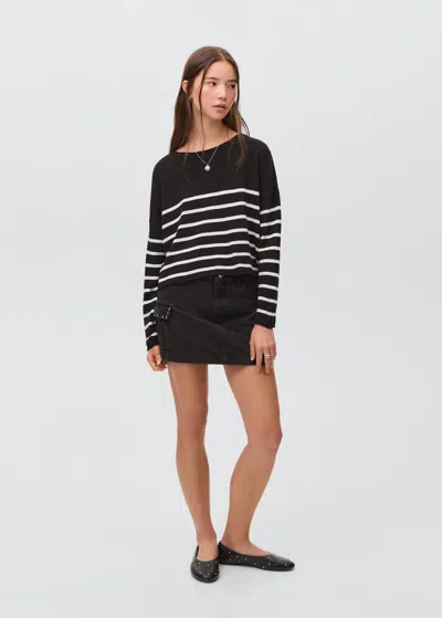 Mango Teen Stripe Cotton Blend Sweater