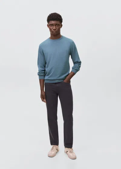 Mango Teen Knitted Cotton Sweater Blue