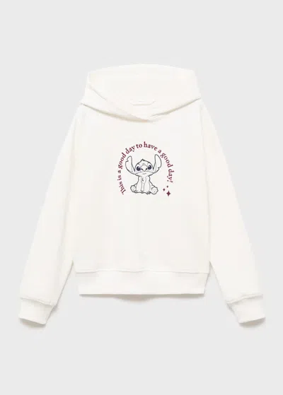 Mango Lilo And Stitch Sweatshirt Off White In Neutral