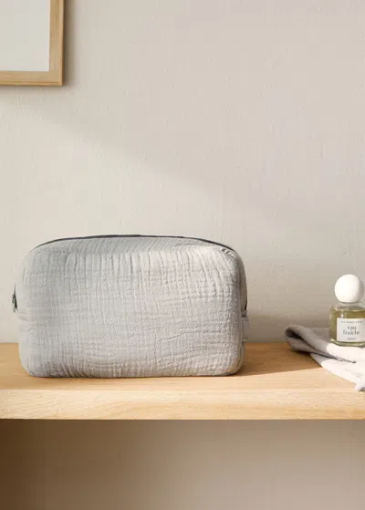 Mango Home Children's Cotton Gauze Toiletry Bag Grey