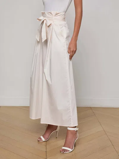 L'agence Lowen Paperbag Cropped Pants Vintage White In White