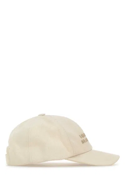 Isabel Marant Melange Ivory Cotton Tyron Baseball Cap