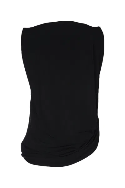 Jacquemus Draped Square Neckline Top In Black