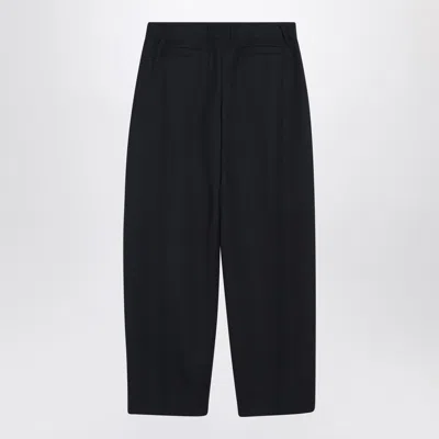 Alexander Mcqueen Wide Navy Blue Wool Trousers