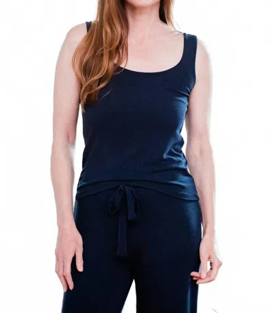 Yala Claire Bamboo Sweater Tank Top In Navy Heather