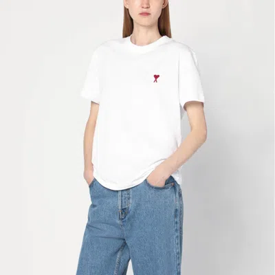 Ami Alexandre Mattiussi Ami Paris Ami Paris De Coeur Cotton T-shirt In White