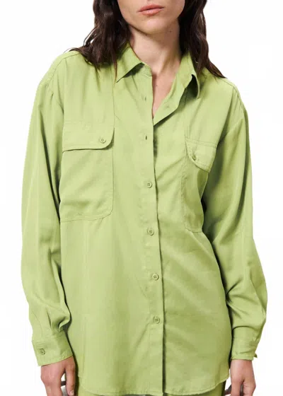 Frnch Vivienne Long Sleeve Top In Citron Vert In Green
