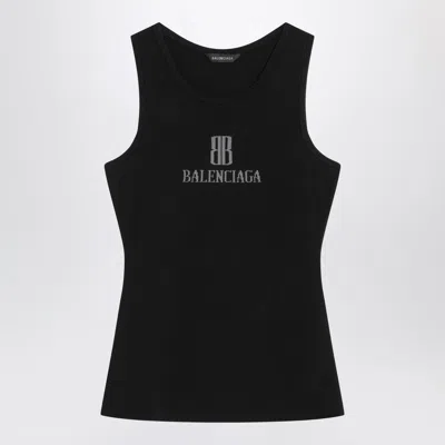 Balenciaga Women Logo Tank Top In Black