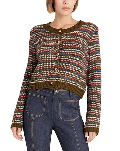 Cinq À Sept Striped Romina Cardigan In Burgundy