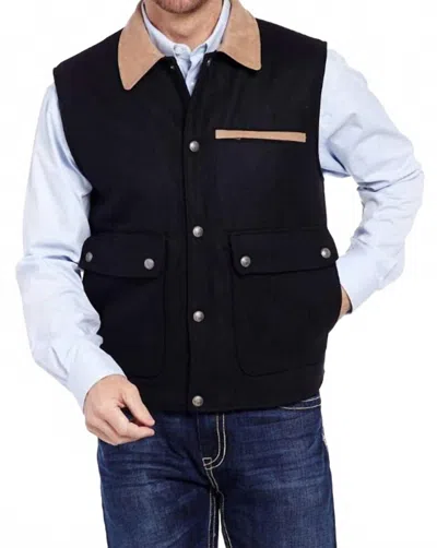 Cripple Creek Western Conceal Carry Wool Vest In Black In Black
