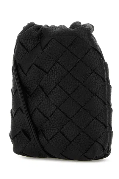 Bottega Veneta Men Black Leather Crossbody Bag