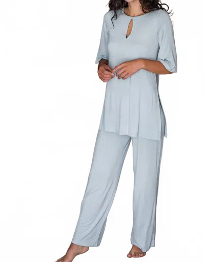 Yala Kat Lounge Bamboo Pajama Set In Sky