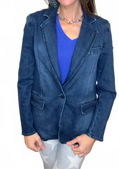 Risen Denim Blazer Jacket In Blue