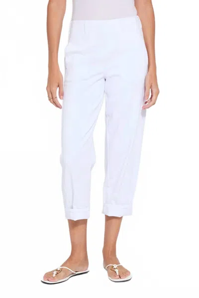 Lyssé Women's Winslet Cuffed Barrel Crop Denim In White