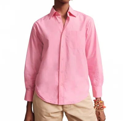 Frances Valentine Perfect Button Down Blouse In Pink