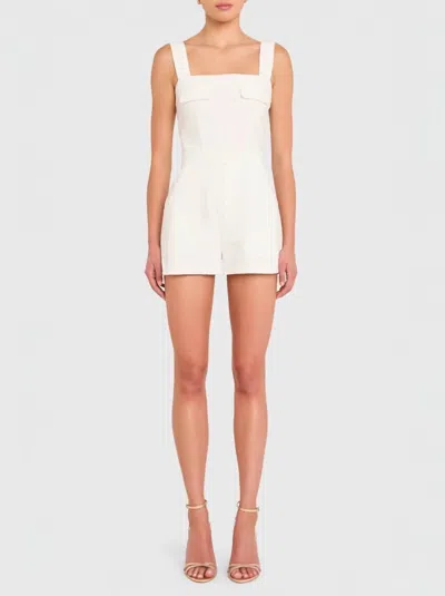 Amanda Uprichard Frida Romper In White Wash
