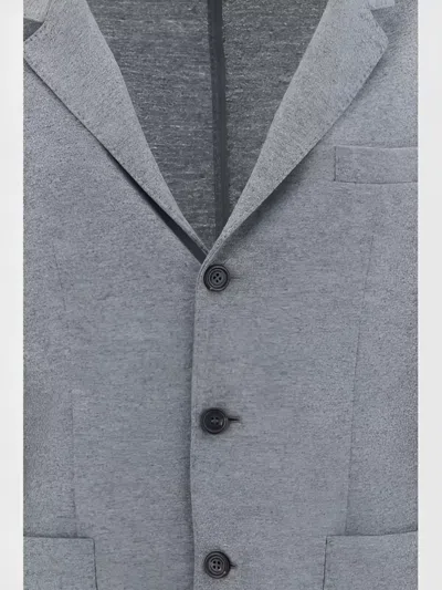 Brunello Cucinelli Longline Single-breasted Jacket Notch Lapel In Gray