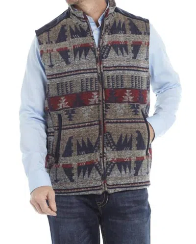 Cripple Creek Men's Vest In Navy Multi In Gray