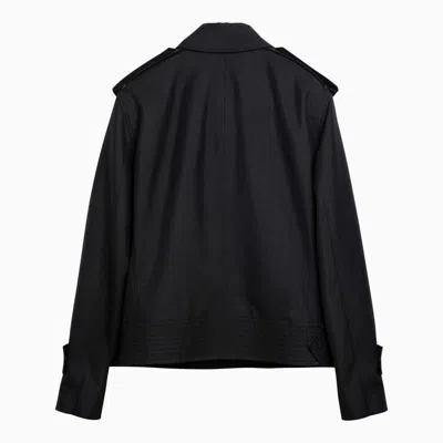 Burberry White Striped T-shirt With Logo Embroidery In Black