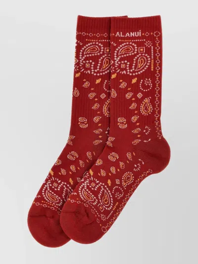 Alanui Ribbed Cuffs Paisley Mid-calf Socks