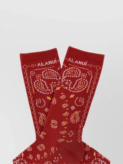 Alanui Ribbed Cuffs Paisley Mid-calf Socks