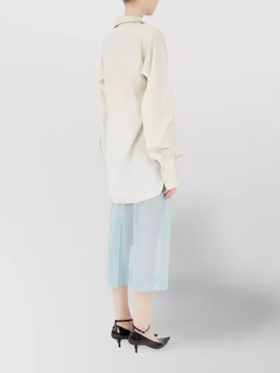 Maison Margiela Collared Shirt With Curved Hemline