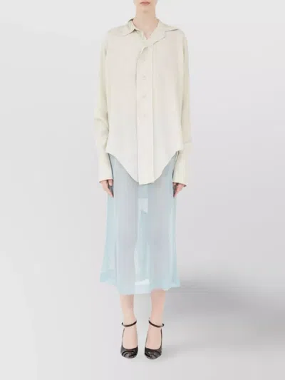 Maison Margiela Collared Shirt With Curved Hemline