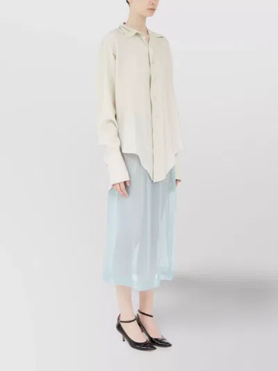 Maison Margiela Collared Shirt With Curved Hemline
