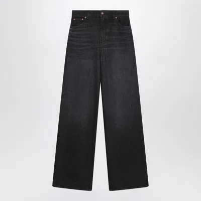 Chloé Wide-leg Cotton Trousers With Belt Loops In Black