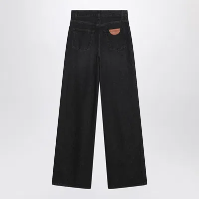Chloé Wide-leg Cotton Trousers With Belt Loops In Black