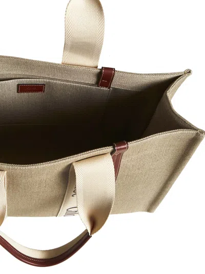 Chloé Women Woody Linen Tote Bag