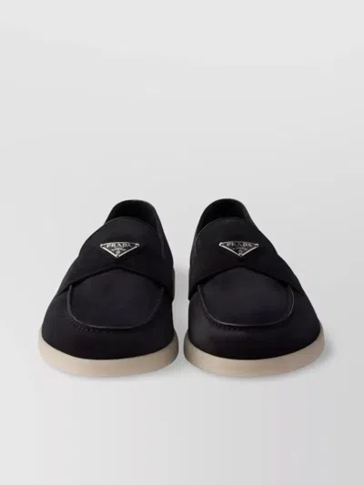 Prada Soft Suede Loafers Rubber Sole