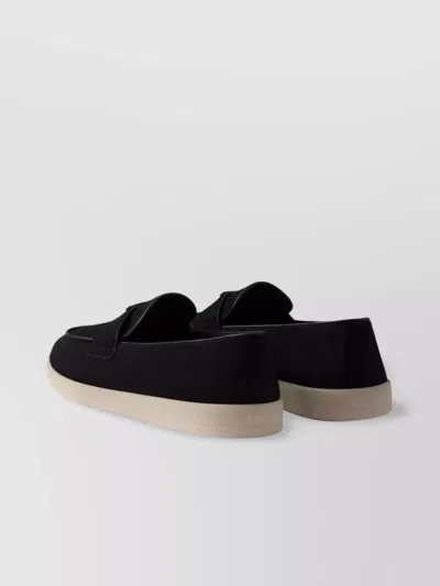 Prada Soft Suede Loafers Rubber Sole
