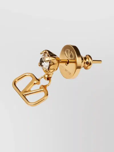 Valentino Gemstone Accent Stud Earrings With Gold-tone Finish