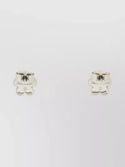 Marc Jacobs Floral Center Stud Earrings With Polished Finish