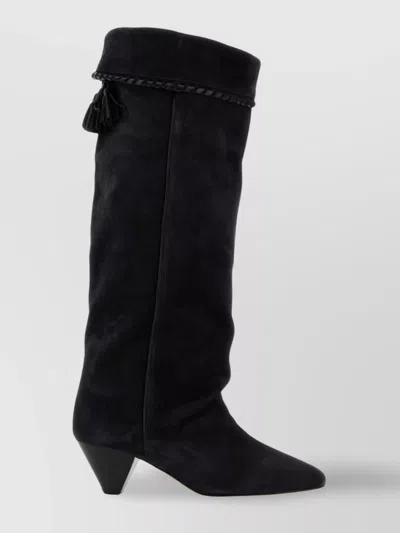 Isabel Marant Suede Knee Length Boots With Cone Heel