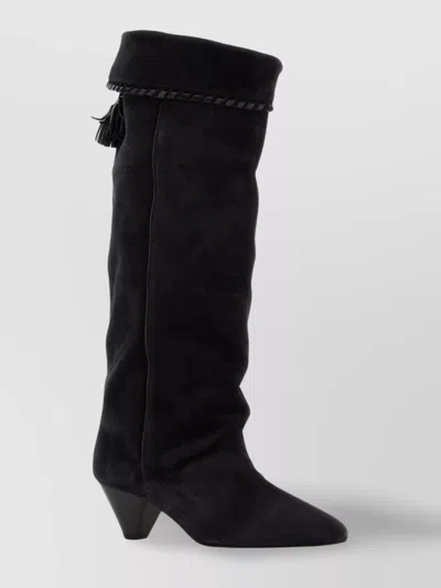 Isabel Marant Suede Knee Length Boots With Cone Heel