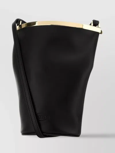 Tod's Leather Bucket Bag Hardware Gold-tone