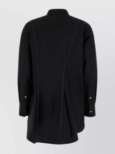 Sacai Shirt Long Sleeve Stitch Detailing In Black