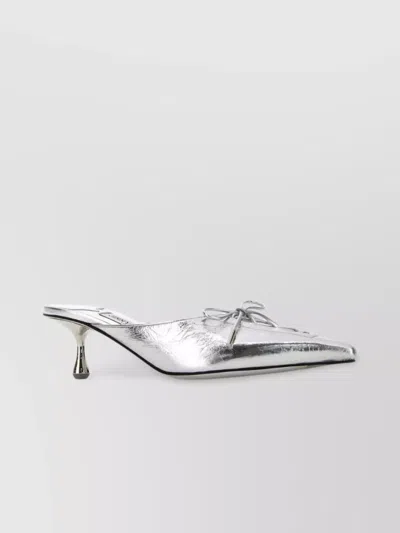 Jimmy Choo Leather Mules Scarlett Toe Kitten Heel