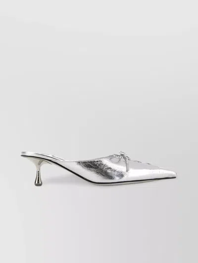 Jimmy Choo Leather Mules Scarlett Toe Kitten Heel