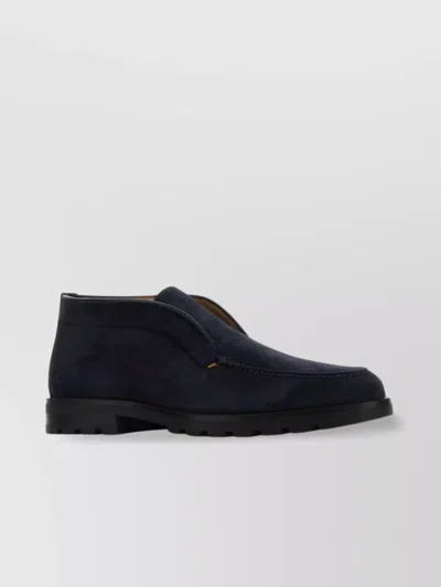 Santoni Desert Slip-ons Midnight Suede Finish